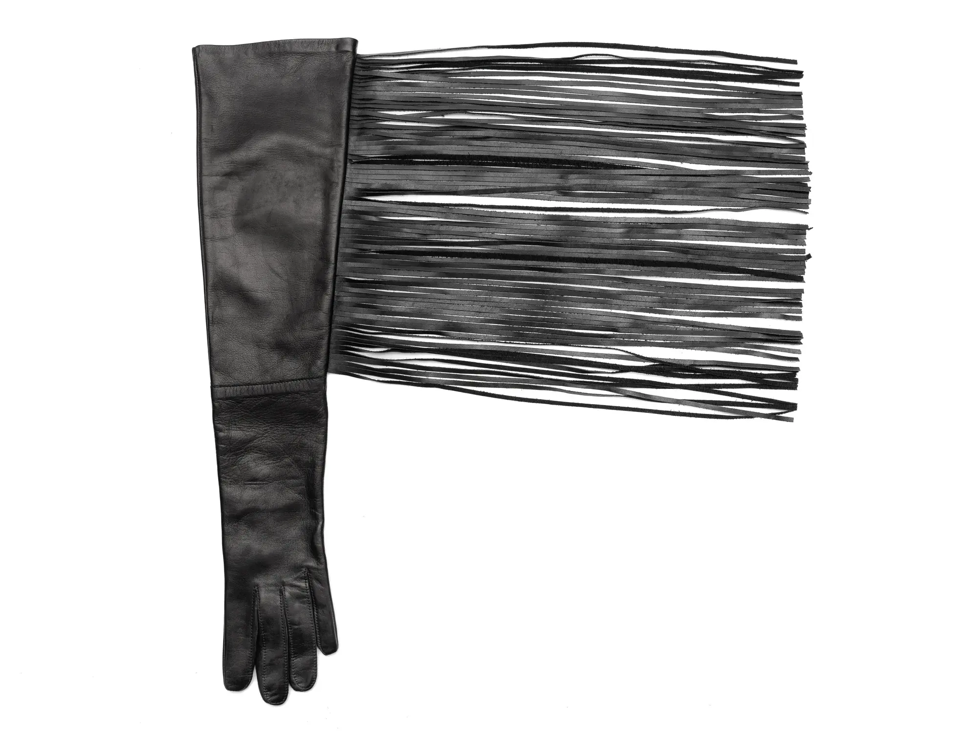 Long fringed gloves